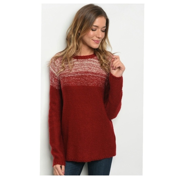 Sweater - Red with cream blend - Picture 5 of 8